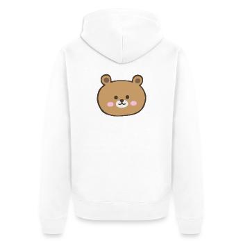 Bear Face - Unisex Premium Organic Zip Hoodie - white - Back - Thijin (182cm)