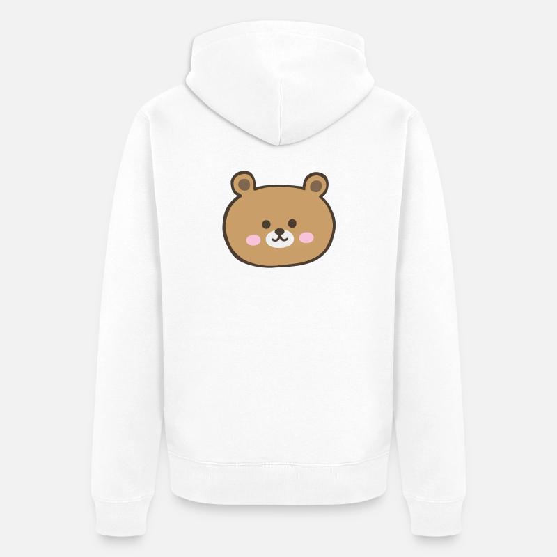 Visage d’ours - Veste à capuche bio Premium Unisexe - blanc