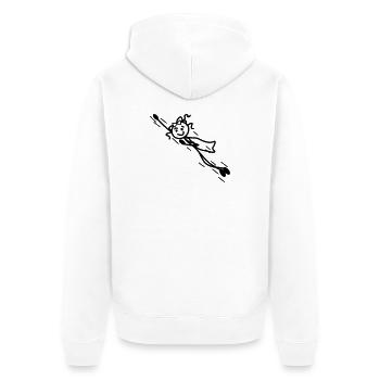 Superwoman fliegt schnell mit Cape - Unisex Premium Bio Zip Hoodie - Weiß - Hinten - Thijin (182cm)
