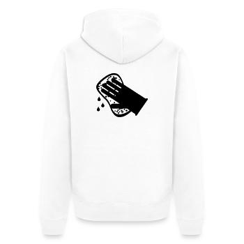 Sauberere Glasurwaschanlage - Unisex Premium Bio Zip Hoodie - Weiß - Hinten - Thijin (182cm)
