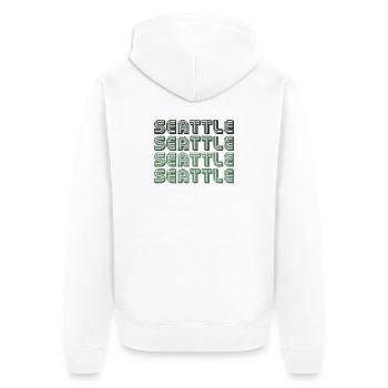 Seattle Blockgrid Muster - Unisex Premium Bio Zip Hoodie - Weiß - Hinten - Thijin (182cm)