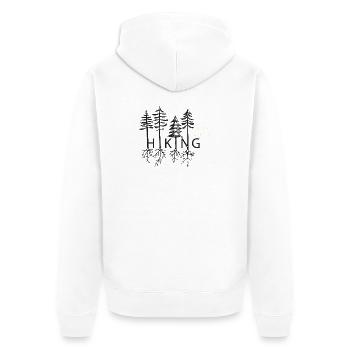 Hiking - hiking, forest, trees - nature lovers! - Unisex Premium Organic Zip Hoodie - white - Back - Thijin (182cm)