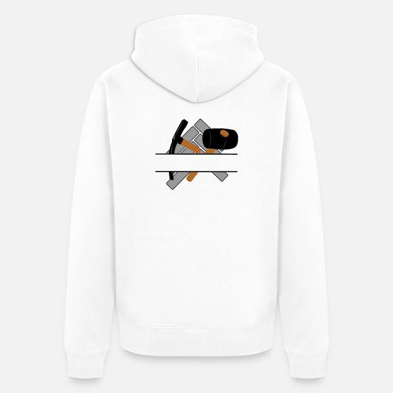 Pflastererlogo mit transparenter Stange dazwischen - Unisex Premium Bio Zip Hoodie - Weiß