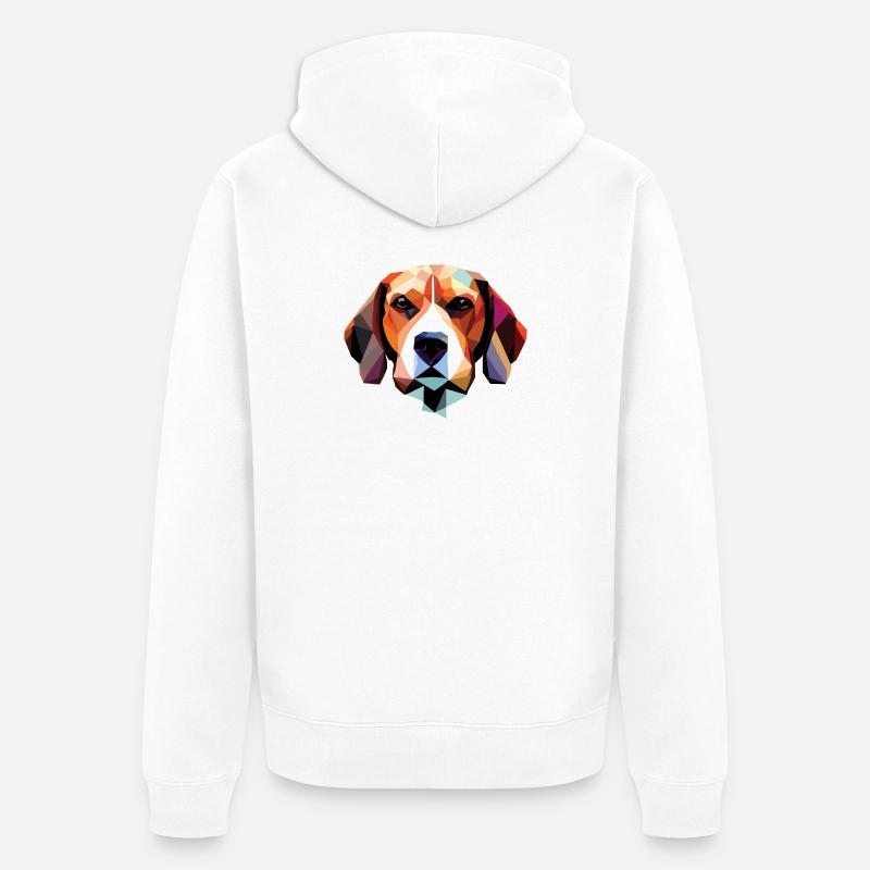 Polygone de chien beagle - Veste à capuche bio Premium Unisexe - blanc