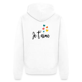 CHRISTMAS. YEAR. ANNIVERSARY. RETIREMENT. FEAST. HEART. - Unisex Premium Organic Zip Hoodie - white - Back - Thijin (182cm)