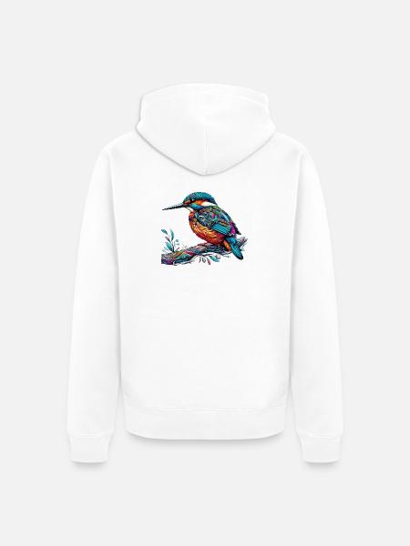 Martin-pêcheur - Veste à capuche bio Premium Unisexe - blanc