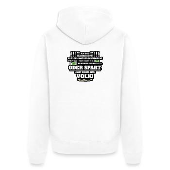 Nicht immer vom Volk - Unisex Premium Bio Zip Hoodie - Weiß - Hinten - Thijin (182cm)