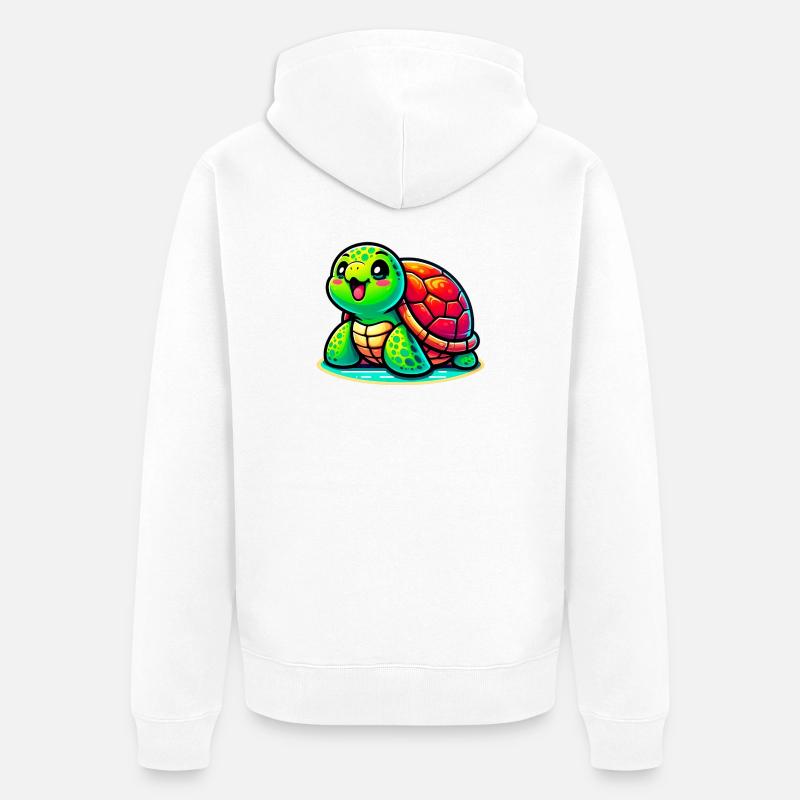 Tortue - Veste à capuche bio Premium Unisexe - blanc