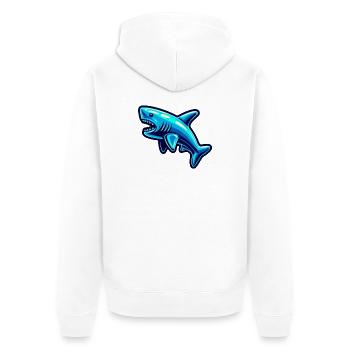 Hai - Unisex Premium Bio Zip Hoodie - Weiß - Hinten - Thijin (182cm)
