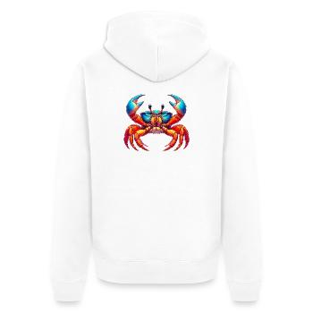 Krebs - Unisex Premium Bio Zip Hoodie - Weiß - Hinten - Thijin (182cm)