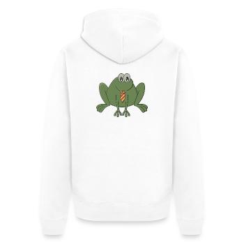 Grenouille avec une cravate - Veste à capuche bio Premium Unisexe - blanc - Dos - Thijin (182cm)