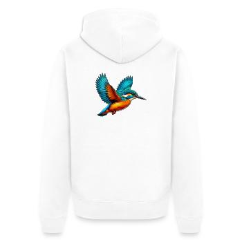 Martin-pêcheur - Veste à capuche bio Premium Unisexe - blanc - Dos - Thijin (182cm)