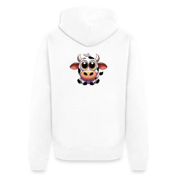 Vache - Veste à capuche bio Premium Unisexe - blanc - Dos - Thijin (182cm)