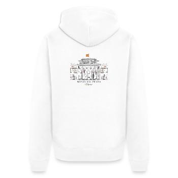 Madrid, Hand Drawing Museo del Prado, Spain - Unisex Premium Organic Zip Hoodie - white - Back - Thijin (182cm)