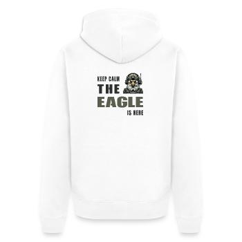 Gardez votre calme – l’aigle est là - Veste à capuche bio Premium Unisexe - blanc - Dos - Thijin (182cm)