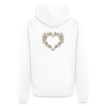 Hopfenherz - Conception de festival folklorique avec ornement - Veste à capuche bio Premium Unisexe - blanc - Dos - Thijin (182cm)