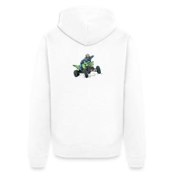 Quad - Unisex Premium Bio Zip Hoodie - Weiß - Hinten - Thijin (182cm)