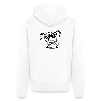 Raupe Mittelfinger Beleidigung Loch Sonnenbrille - Unisex Premium Bio Zip Hoodie - Weiß - Hinten - Thijin (182cm)