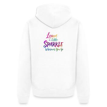Regenbogen Glitzer Inspirierendes Zitat Design - Unisex Premium Bio Zip Hoodie - Weiß - Hinten - Thijin (182cm)