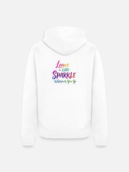 Rainbow Glitter Inspirational Quote Design - Unisex Premium Organic Zip Hoodie - white