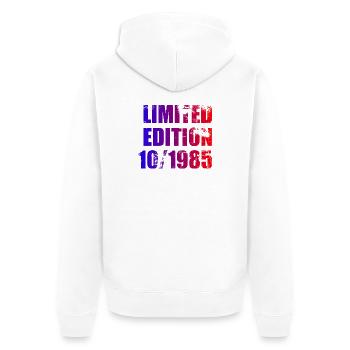 40e anniversaire Edition Limitée 10/1985 - Veste à capuche bio Premium Unisexe - blanc - Dos - Thijin (182cm)