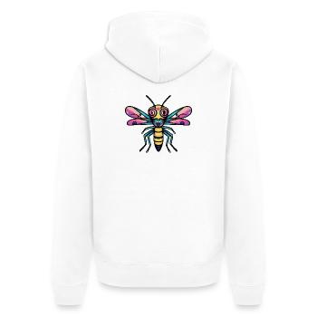 Libellule Halloween Bande dessinée drôle - Veste à capuche bio Premium Unisexe - blanc - Dos - Thijin (182cm)