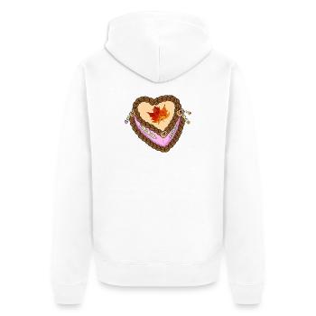 Crèmes d’automne Coeur Doux - Veste à capuche bio Premium Unisexe - blanc - Dos - Thijin (182cm)