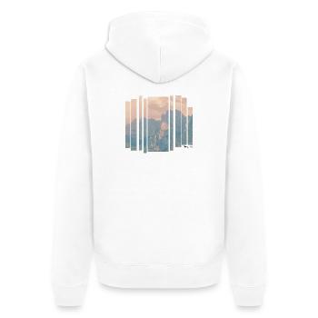 Jacaranda Kaiserblick  - Unisex Premium Bio Zip Hoodie - Weiß - Hinten - Thijin (182cm)