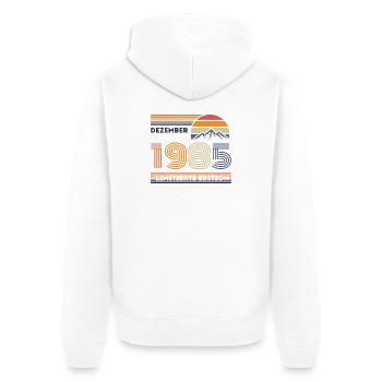 Vintage Birthday – December 1985 - Unisex Premium Organic Zip Hoodie - white - Back - Thijin (182cm)