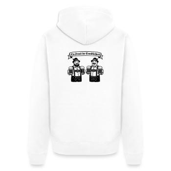 Bier männer - Ein Prosit der Gemütlichkeit - Unisex Premium Bio Zip Hoodie - Weiß - Hinten - Thijin (182cm)
