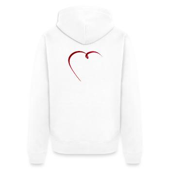 Zartes rotes Band in eleganter Herzform  - Unisex Premium Bio Zip Hoodie - Weiß - Hinten - Thijin (182cm)