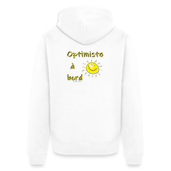 Optimiste à bord - Veste à capuche bio Premium Unisexe - blanc - Dos - Thijin (182cm)
