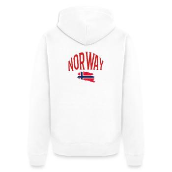 Norway - Unisex Premium Organic Zip Hoodie - white - Back - Thijin (182cm)