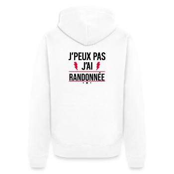J’peux pas j’ai randonnée Humour Nature - Veste à capuche bio Premium Unisexe - blanc - Dos - Thijin (182cm)