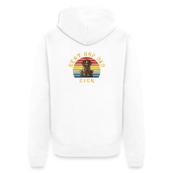 Best GSP Dad Ever German Shorthaired Pointer Retro - Unisex Premium Organic Zip Hoodie - white - Back - Thijin (182cm)
