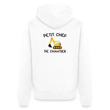 Small Construction Manager Construction Excavator - Unisex Premium Organic Zip Hoodie - white - Back - Thijin (182cm)