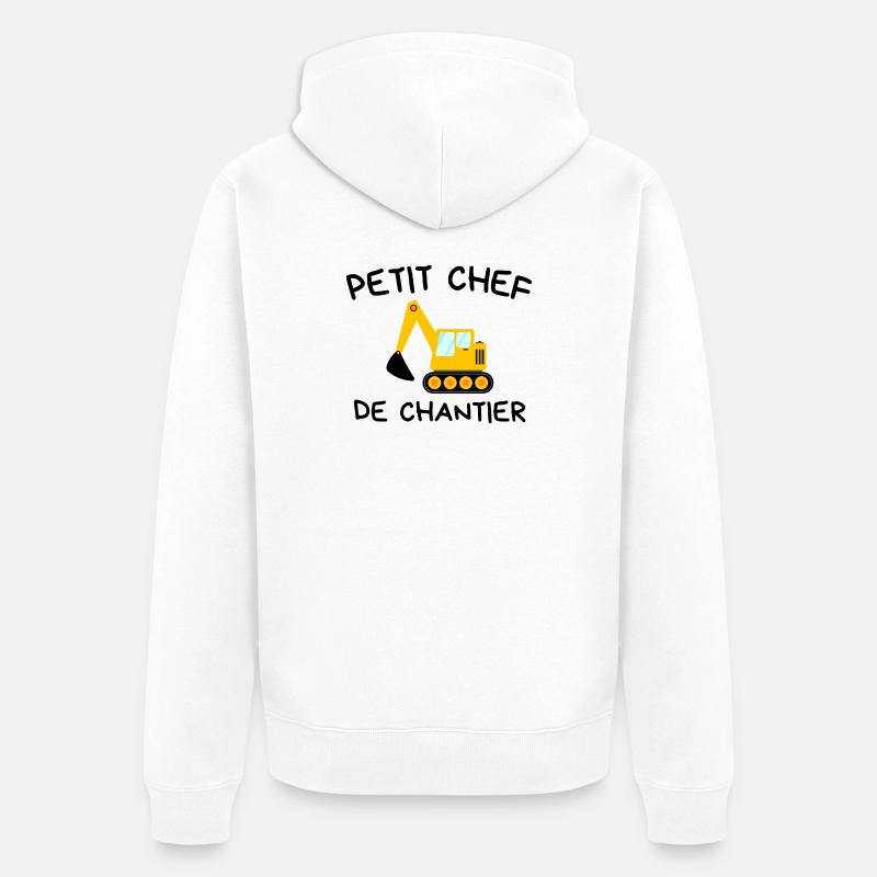 Small Construction Manager Construction Excavator - Veste à capuche bio Premium Unisexe - blanc