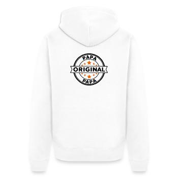 Sternenring Muster Papa - Unisex Premium Bio Zip Hoodie - Weiß - Hinten - Thijin (182cm)