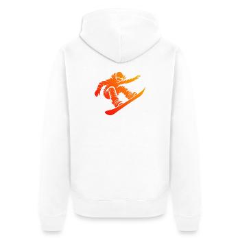 Les snowboardeurs adorent s’habiller pour les femmes - Veste à capuche bio Premium Unisexe - blanc - Dos - Thijin (182cm)