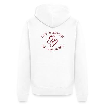 LIFE IS BETTER IN FLIP FLOPS - Unisex Premium Organic Zip Hoodie - white - Back - Thijin (182cm)