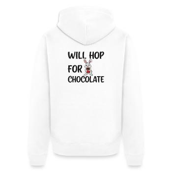 Will Hop for Chocolate – Sweet Easter Humor - Unisex Premium Organic Zip Hoodie - white - Back - Thijin (182cm)