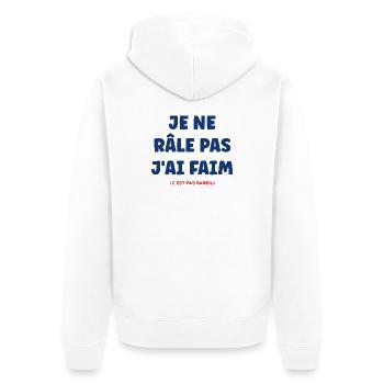 I don't complain, I'm hungry - Unisex Premium Organic Zip Hoodie - white - Back - Thijin (182cm)
