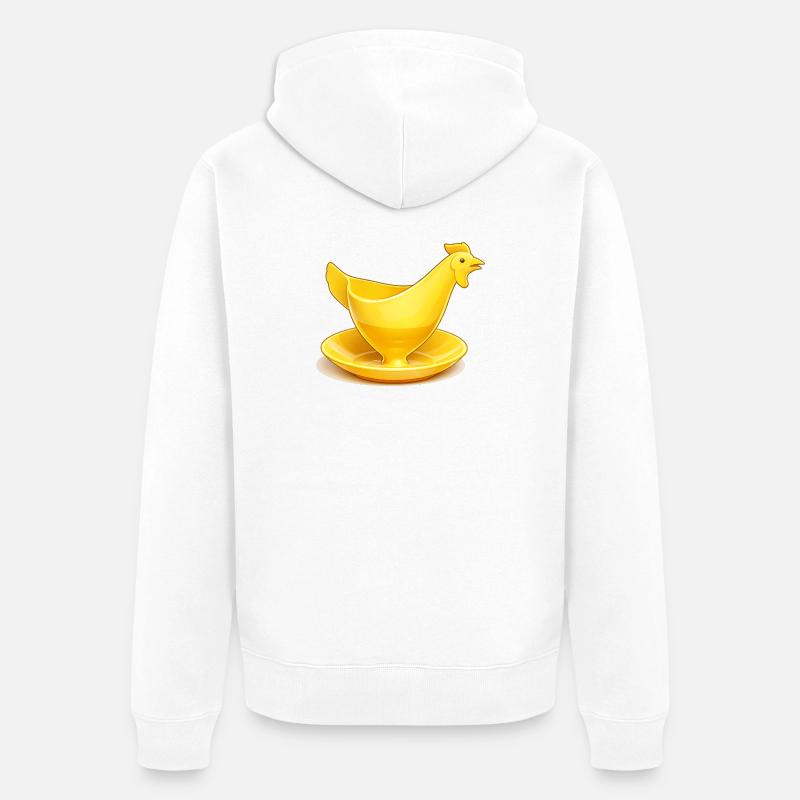 Coquetier jaune de la RDA, Ostalgie - Veste à capuche bio Premium Unisexe - blanc