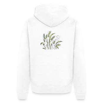 Blumen - Unisex Premium Bio Zip Hoodie - Weiß - Hinten - Thijin (182cm)
