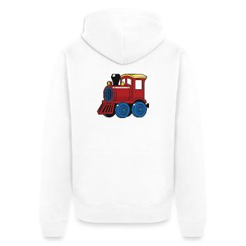 Locomotive à vapeur de chemin de fer mignonne pour enfants - Veste à capuche bio Premium Unisexe - blanc - Dos - Thijin (182cm)