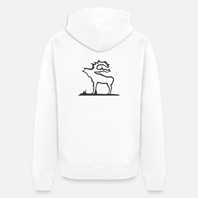 Illustration de l’orignal en Scandinavie - Veste à capuche bio Premium Unisexe - blanc