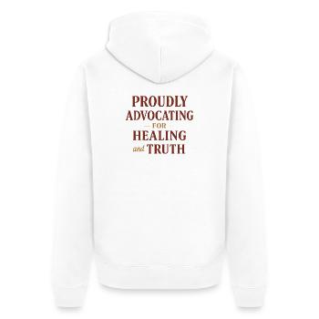 Forensic Nurse Practitioner Healing & Truth - Unisex Premium Bio Zip Hoodie - Weiß - Hinten - Thijin (182cm)