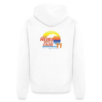 Rebel with a cause - Unisex Premium Organic Zip Hoodie - white - Back - Thijin (182cm)