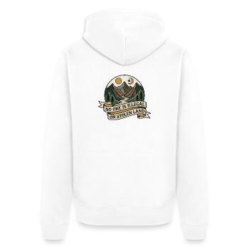 Personne n’est illégal sur des terres volées - Veste à capuche bio Premium Unisexe - blanc - Dos - Thijin (182cm)