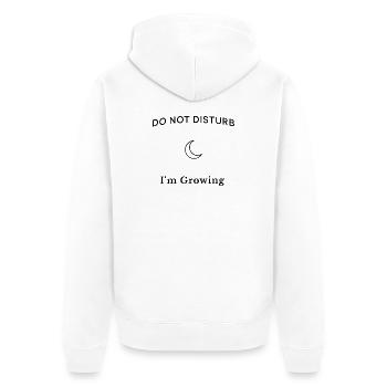 Do Not Disturb I'm Growing – Aesthetic Spruch - Unisex Premium Organic Zip Hoodie - white - Back - Thijin (182cm)